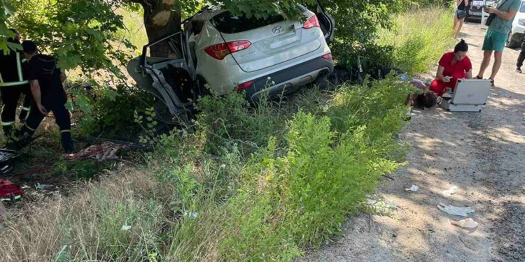 Возле Новой Одессы Hyundai врезался в дерево, трое пострадавших