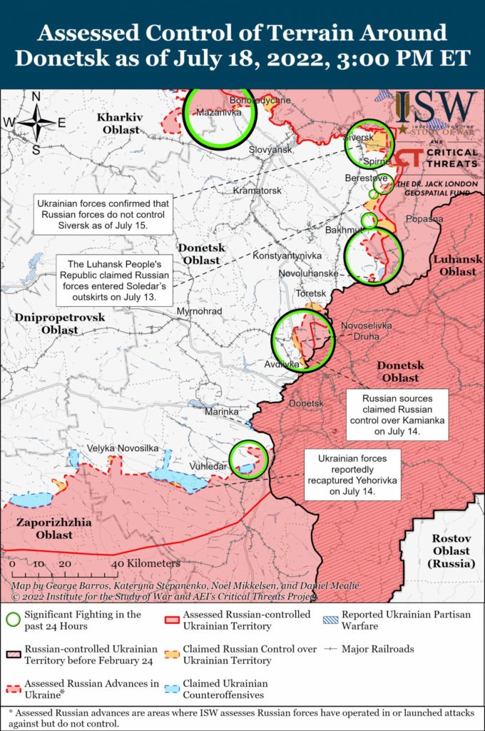 Російські окупанти планують зосередиться на захопленні Сіверська та Бахмута - ISW 1