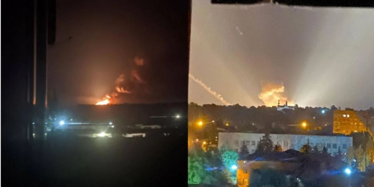 На Донбассе ночью взрывались и горели склады рашистов (ВИДЕО)