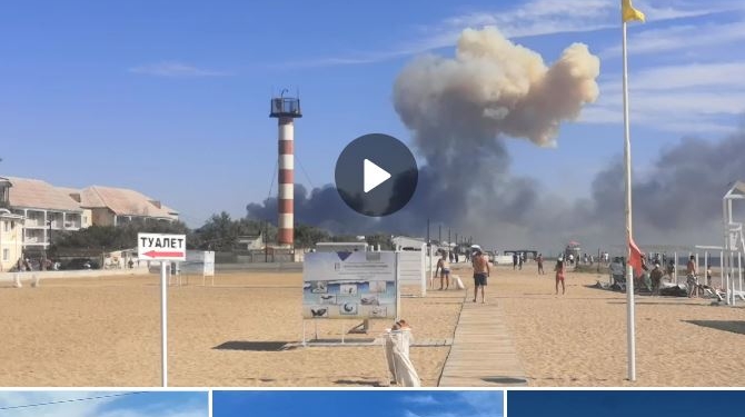 В рф повідомили, що вибухи в Новофедорівці – результат «детонації кількох авіаційних боєприпасів». Але ніхто і ніщо не постраждало (ВІДЕО)