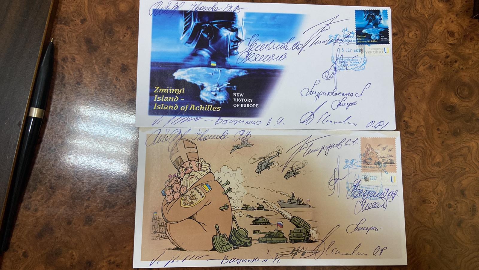 В Миколаєві відбулося спецпогашення марок «Святий Миколай захищає Миколаїв» і «Нова історія Європи. Острів Зміїний – храм Ахілла» (ФОТО)