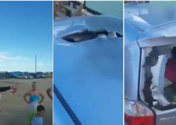 Гарячий Крим. В авто відпочивальників із рф з полігону прилетів снаряд (ВІДЕО)