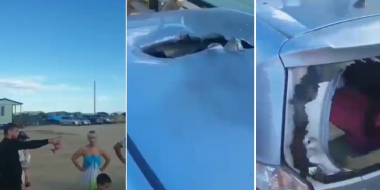 Гарячий Крим. В авто відпочивальників із рф з полігону прилетів снаряд (ВІДЕО)