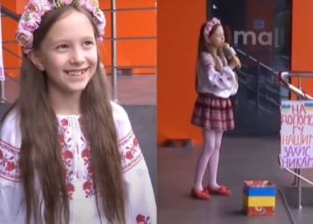 8-річна українка усе літо співає просто неба та збирає кошти для ЗСУ (ВІДЕО)