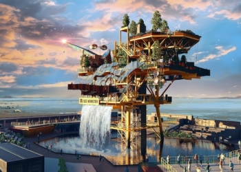 Колишню нафтову вишку вагою 45 тонн перетворять на артінсталяцію у Британії на один місяць (ВІДЕО)