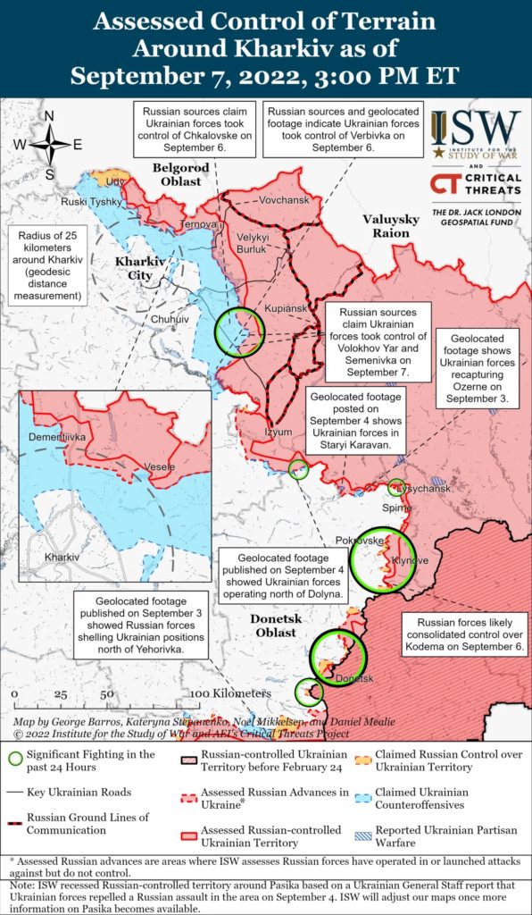 ЗСУ просунулися в Харківській області щонайменше на 20 км вглиб території, російські пропагандисти деморалізовані - ISW 2