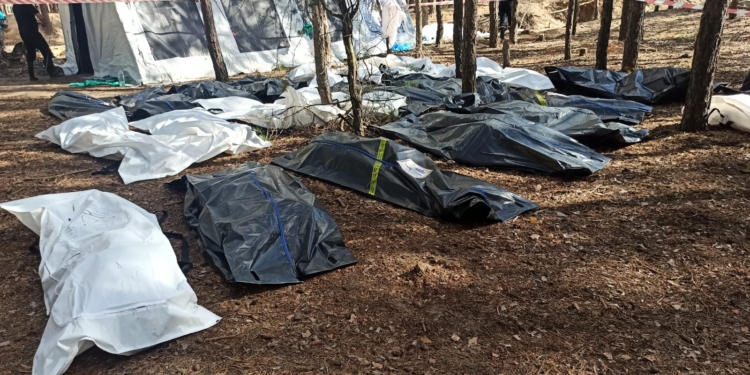 В Ізюмі вже ексгумували 263 тіла, в тому числі два дитячих. На багатьох – сліди катувань, зв’язані руки, кульові отвори, переломи, мінно-вибухові травми (ФОТО, ВІДЕО)