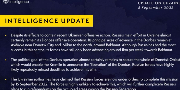 Війська рф просуваються приблизно на 1 км на тиждень у напрямку Бахмута, – розвідка Британії