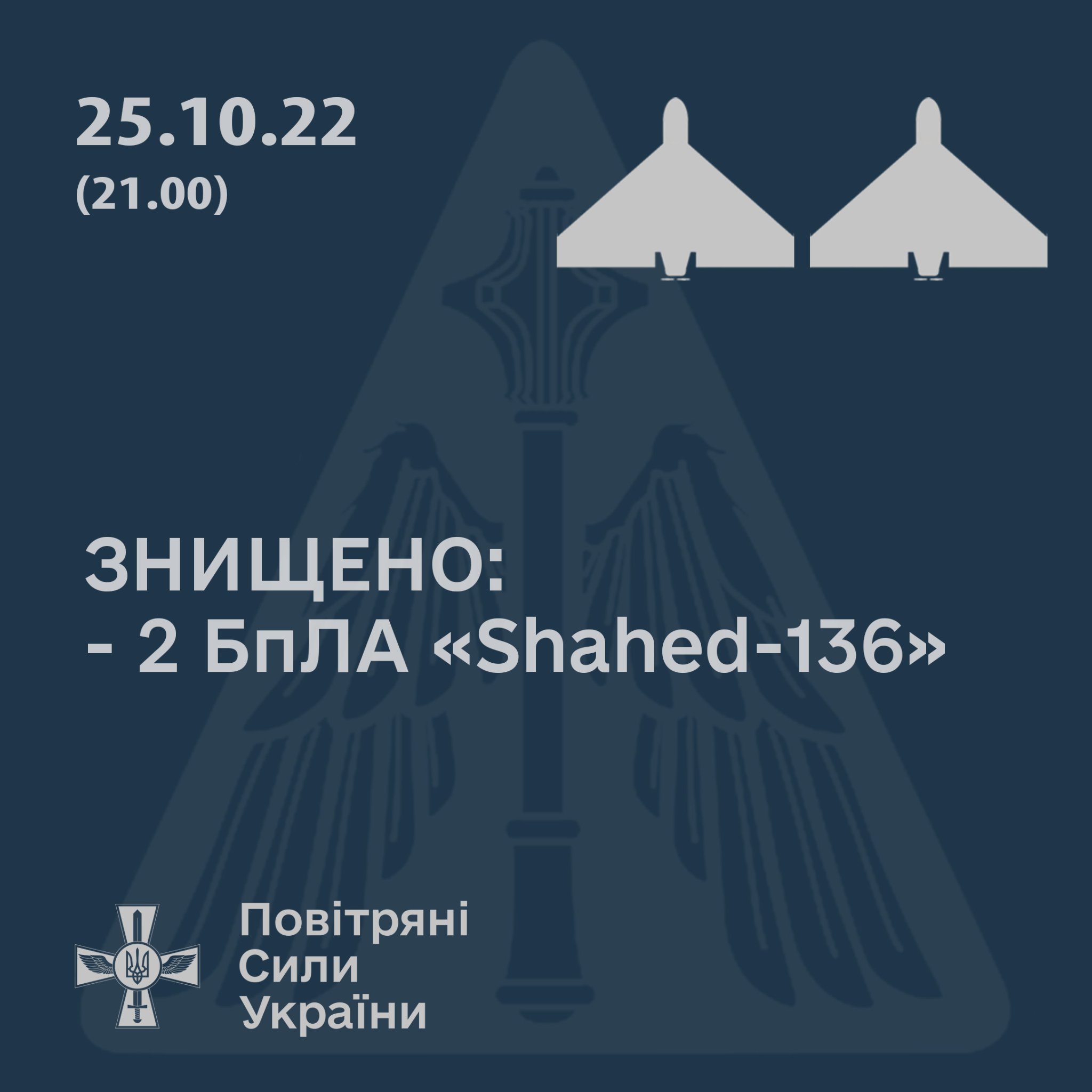 На Херсонщині збито два дрони-камікадзе