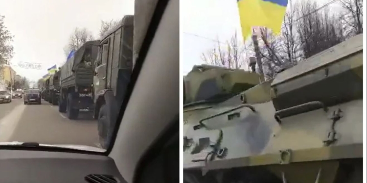 У Тверській області місцевих настрашила колона військової техніки з прапорами України. Що це було? (ВІДЕО)