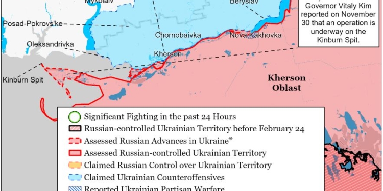 Вважалось, що українські сили будуть краще оснащені для проведення операцій на Кінбурнській косі, – ISW