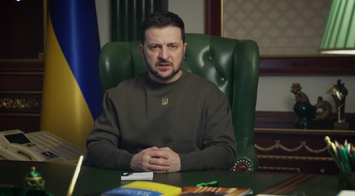 «Тільки вигнання російських окупантів з української землі та ліквідація будь-яких можливостей росії тиснути на Україну та всю Європу означатиме відновлення тиші, безпеки і миру» – звернення Зеленського (ВІДЕО)