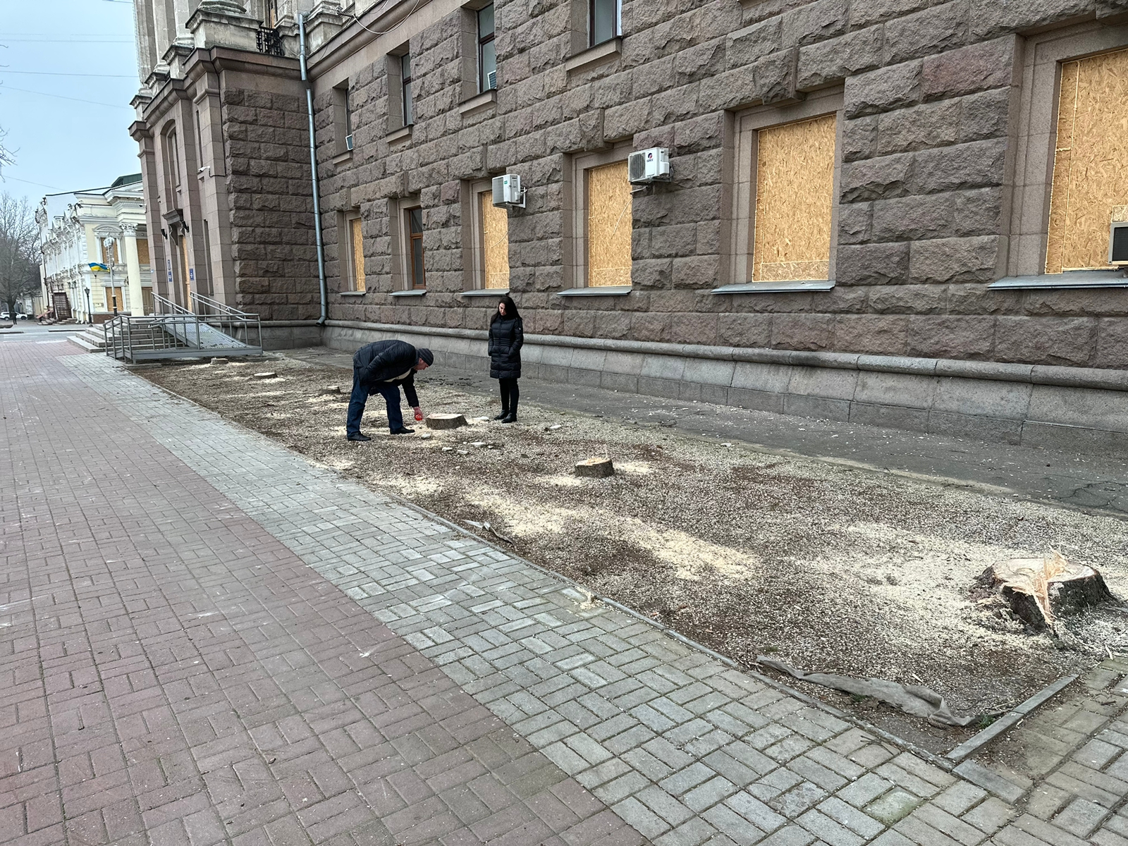 Так ялинки біля міськради в Миколаєві спиляли в рамках декомунізації? Версія одного з представників міської ради 3