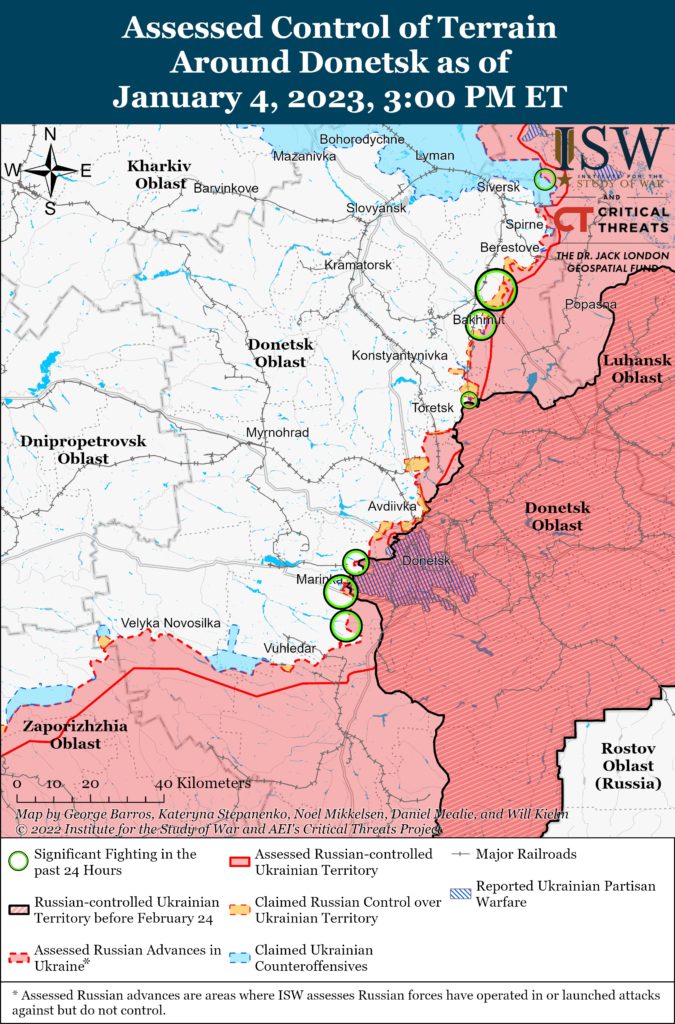 Українські військові успішно відбивають масовані атаки окупантів у районі Бахмута та Соледара - ISW 5