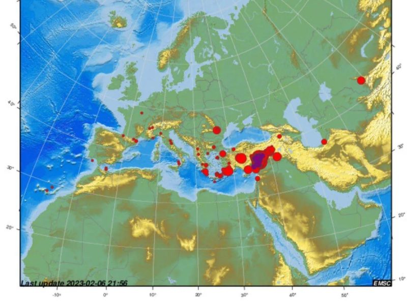Землетруси зафіксували не тільки у Туреччині та Сирії (КАРТИ)
