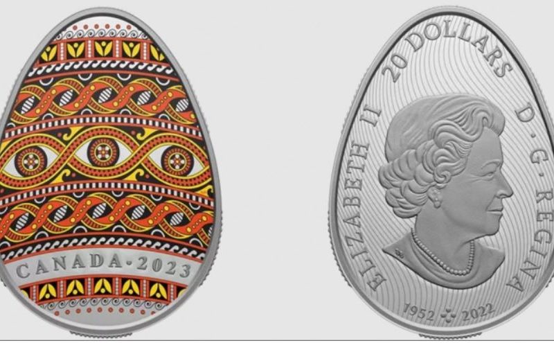 В Канаді випустили срібну монету у вигляді писанки, але з королевою Єлизаветою ІІ (ФОТО)