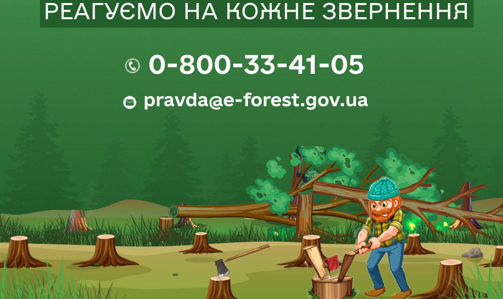 Рятуємо ліси. Бачите незаконну вирубку - дзвоніть 1