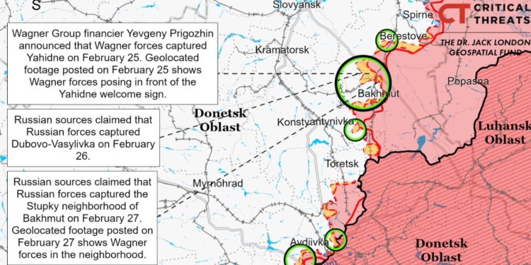 Російські війська досягли тактичних успіхів у Бахмуті, – ISW