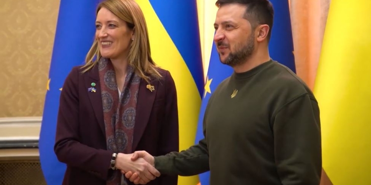 Зеленський у Львові зустрівся з президенткою Європарламенту (ВІДЕО)