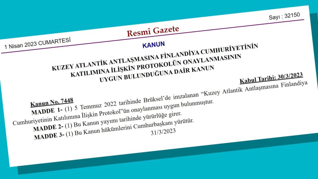 Ердоган підписав рішення турецького парламенту про ратифікацію членства Фінляндії в НАТО 1