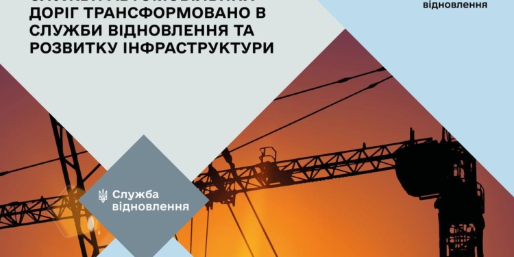 Служби автомобільних доріг в областях трансформовано в Служби відновлення та розвитку інфраструктури