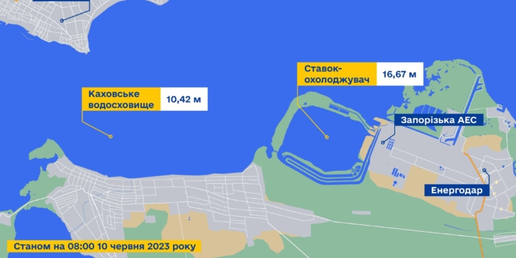 Енергоатом: рівень води у ставку-охолоджувачі ЗАЕС – стабільний