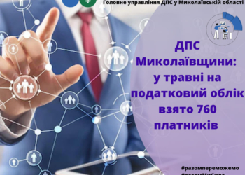 У травні на Миколаївщині на податковий облік взято 760 платників