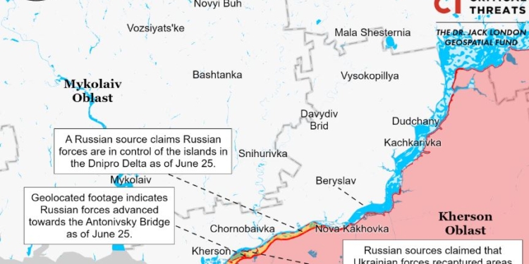 ЗСУ вже на лівому березі Дніпра біля Херсона, – ISW