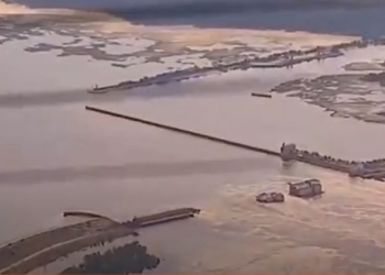 Так виглядає зараз Каховська ГЕС та затоплені села (ВІДЕО)