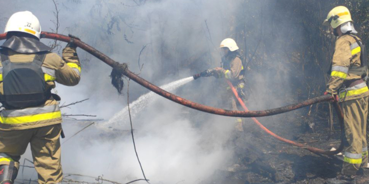 “Кіборги” серед миколаївських вогнеборців: очаківські пожежні знову боролись із пожежами від ворожих обстрілів (ФОТО, ВІДЕО)