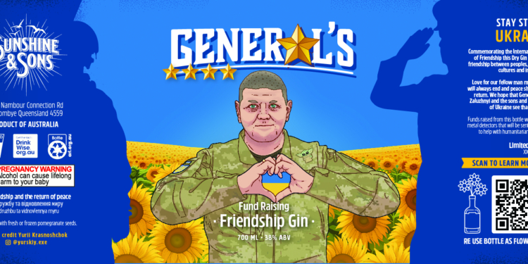 В Австралії випустили джин з Залужним на етикетці (ФОТО)
