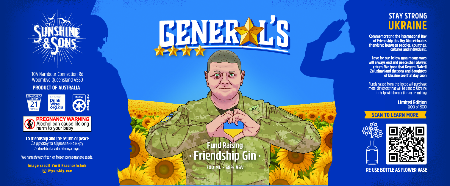 В Австралії випустили джин з Залужним на етикетці (ФОТО)