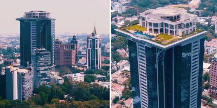 Новий тренд в архітектурі – в Індії побудували маєток на даху хмарочоса (ФОТО, ВІДЕО)