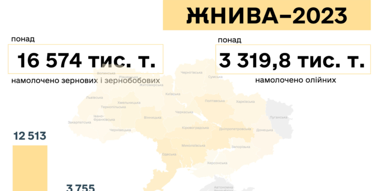 Врожай-2023: вже зібрано 16,5 млн.тонн, в лідерах – аграрії Миколаївщини та Одещини