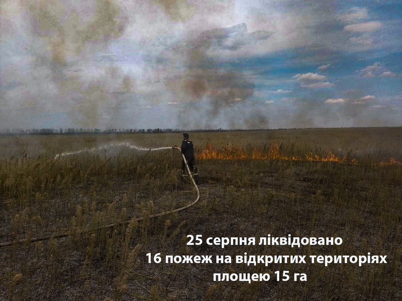 На Миколаївщині вогнеборці ліквідували 16 пожеж сухостою на загальній площі майже 15 га