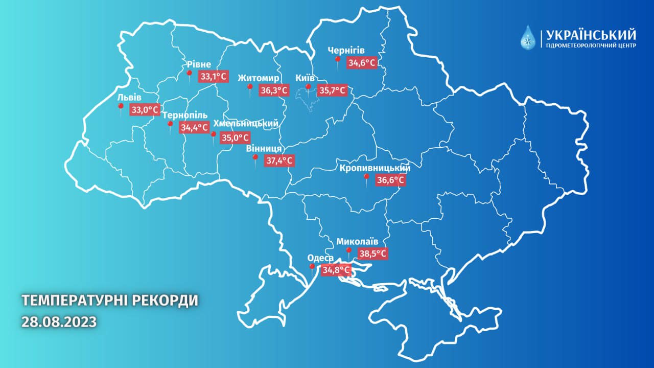 У Миколаєві та ще 10 містах України вчора зафіксовано температурні рекорди (КАРТА)