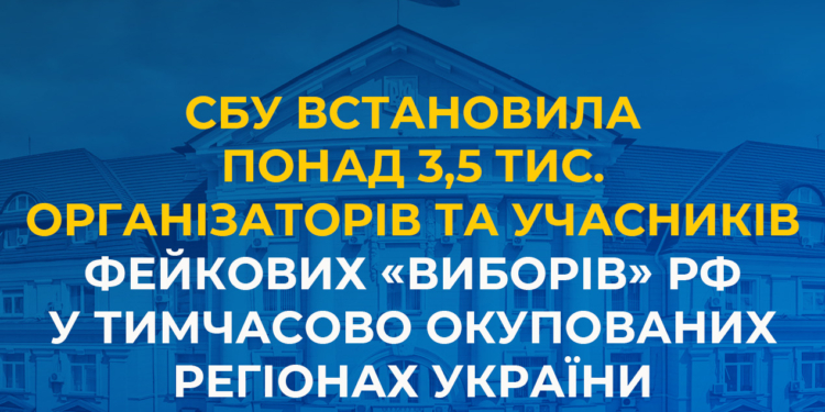 СБУ встановила понад 3,5 тис. організаторів та учасників фейкових «виборів» рф у тимчасово окупованих регіонах України