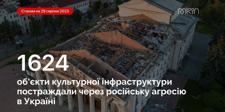 Через російську агресію в Україні постраждали 1624 об’єкти культурної інфраструктури. Миколаївщина – серед регіонів, де постраждалих об’єктів найбільше