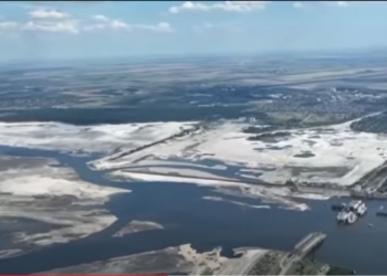 Так виглядає зараз підірвана ГЕС та Каховське водосховище (ВІДЕО)