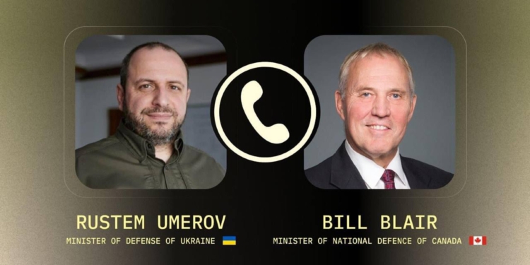 Міністр оборони України провів телефонну розмову з міністром оборони Канади