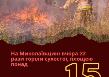 На Миколаївщині за вчора 22 рази горіли сухостої – вогонь пройшов понад 15 га