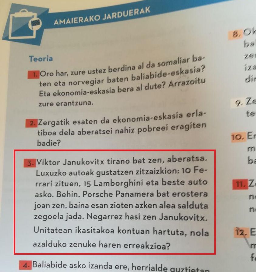 Януковичу не вистачило Porsche, і він заплакав. Цікава задачка в іспанському шкільному підручнику (ФОТО) 2