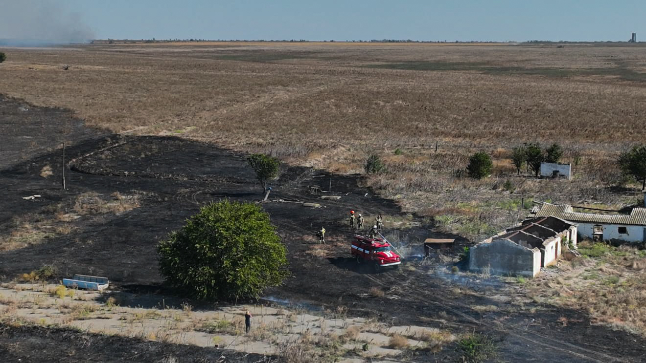 Вогнеборці впорались з двома великими пожежами на Миколаївщині: вигоріло 12 га, але будинки збережені (ФОТО)