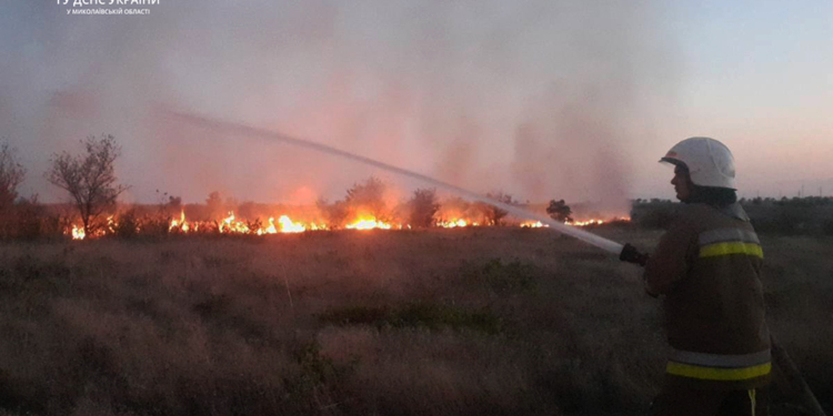 «Гаряча» доба для вогнеборців Миколаївщини: 12 пожеж в екосистемах, одна полігоні ТБО поблизу Миколаєва і 4 в житловому секторі (ФОТО)