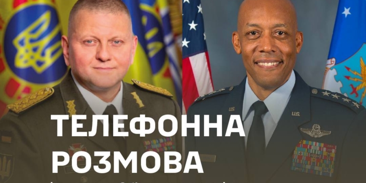 Залужний провів першу телефонну розмову з новим головою Об’єднаного комітету начальників штабів США Чарльзом Брауном