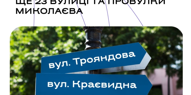 Топонімічна комісія пропонує перейменувати ще 23 вулиці та провулки Миколаєва