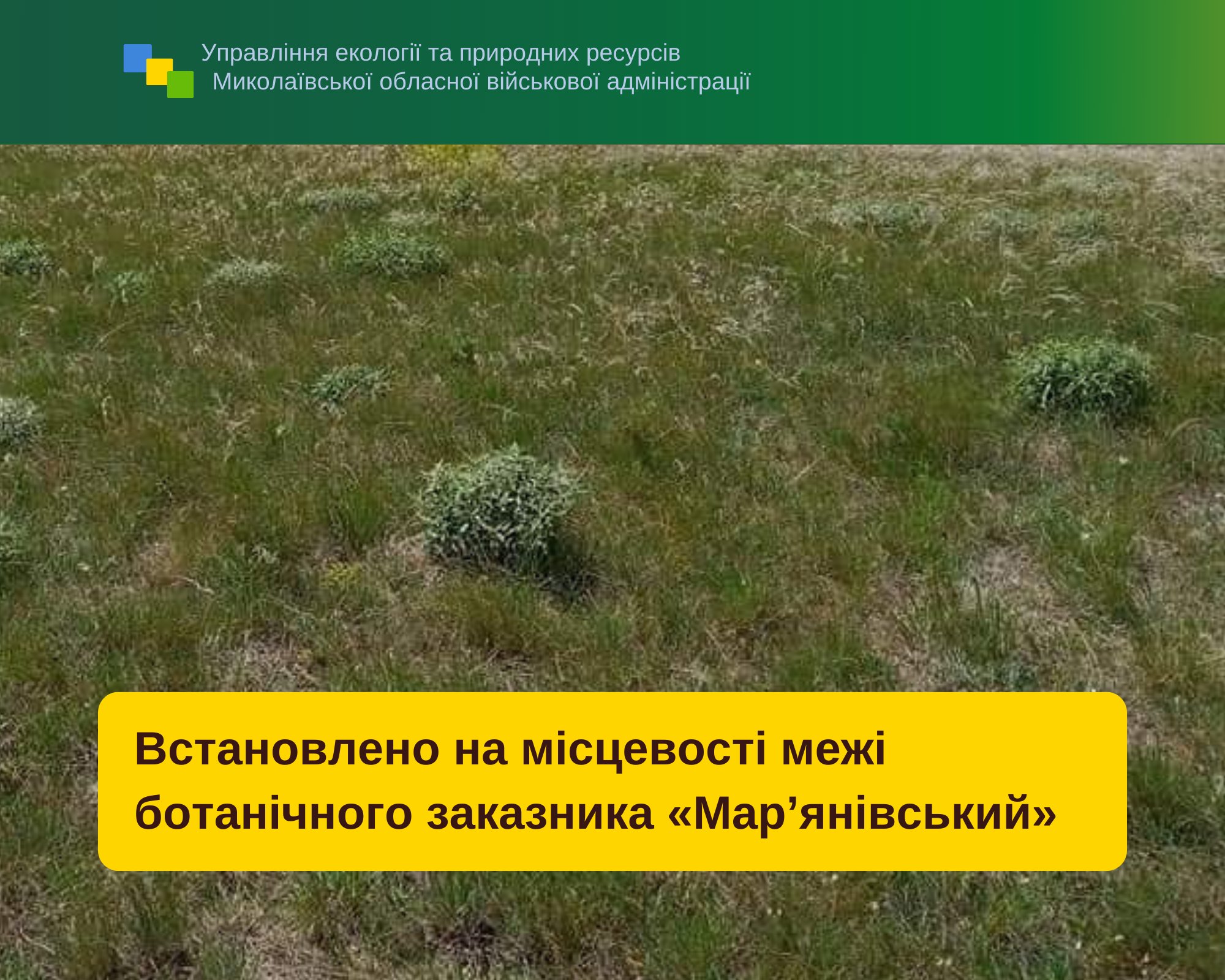 На Миколаївщині встановили на місцевості межі ботанічного заказника місцевого значення «Мар’янівський»