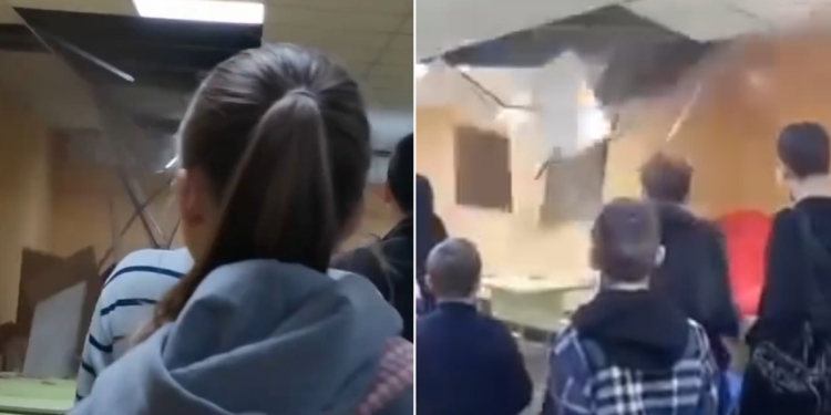 В Києві в укритті під час повітряної тривоги на дітей впала стеля – там щойно закінчили ремонт (ВІДЕО)