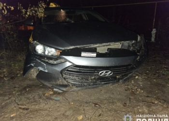 У Вознесенську пасажир угнав таксі, але далеко не заїхав – розбив авто (ФОТО)