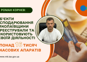 Роман Корнєв: Суб’єкти господарювання Миколаївщини зареєстрували та використовують у своїй діяльності понад 16 тисяч касових апаратів